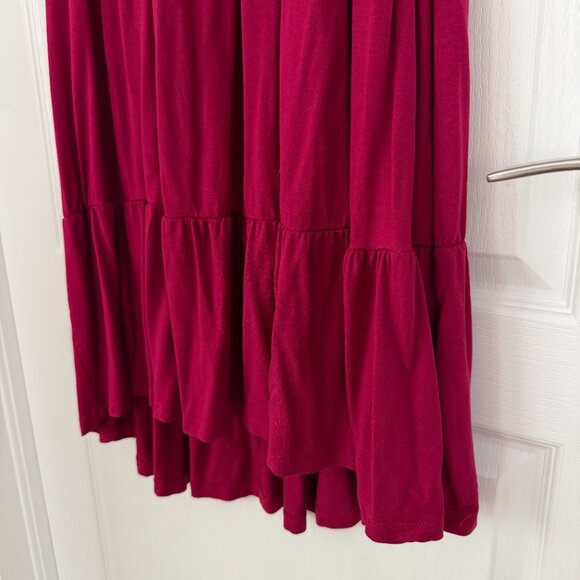 Anthropologie Saturday Sunday Shanna Tiered Jersey Tunic Dress Berry Size M - Picture 5 of 11
